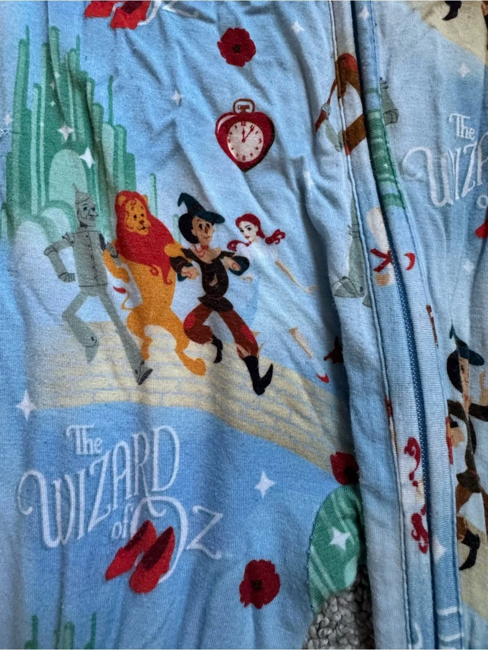 The Wizard of Oz Light Blue Kids One-Piece Zip Pajama 18-24 months
